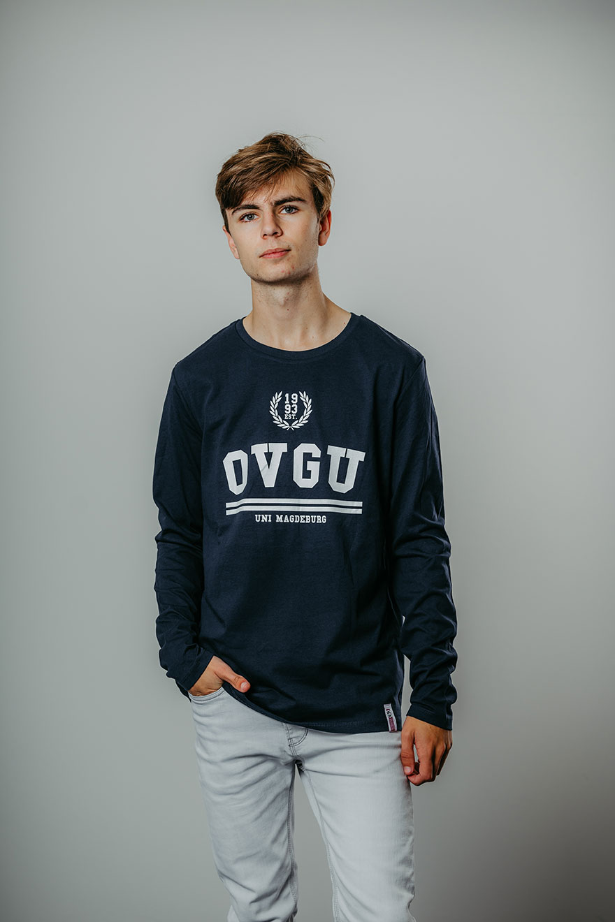 Herren Langarmshirt navy