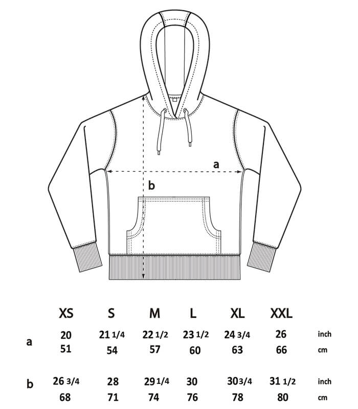 Unisex Kapuzenpullover black/white XS