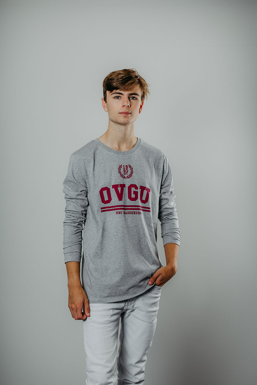 Herren Langarmshirt heather grey