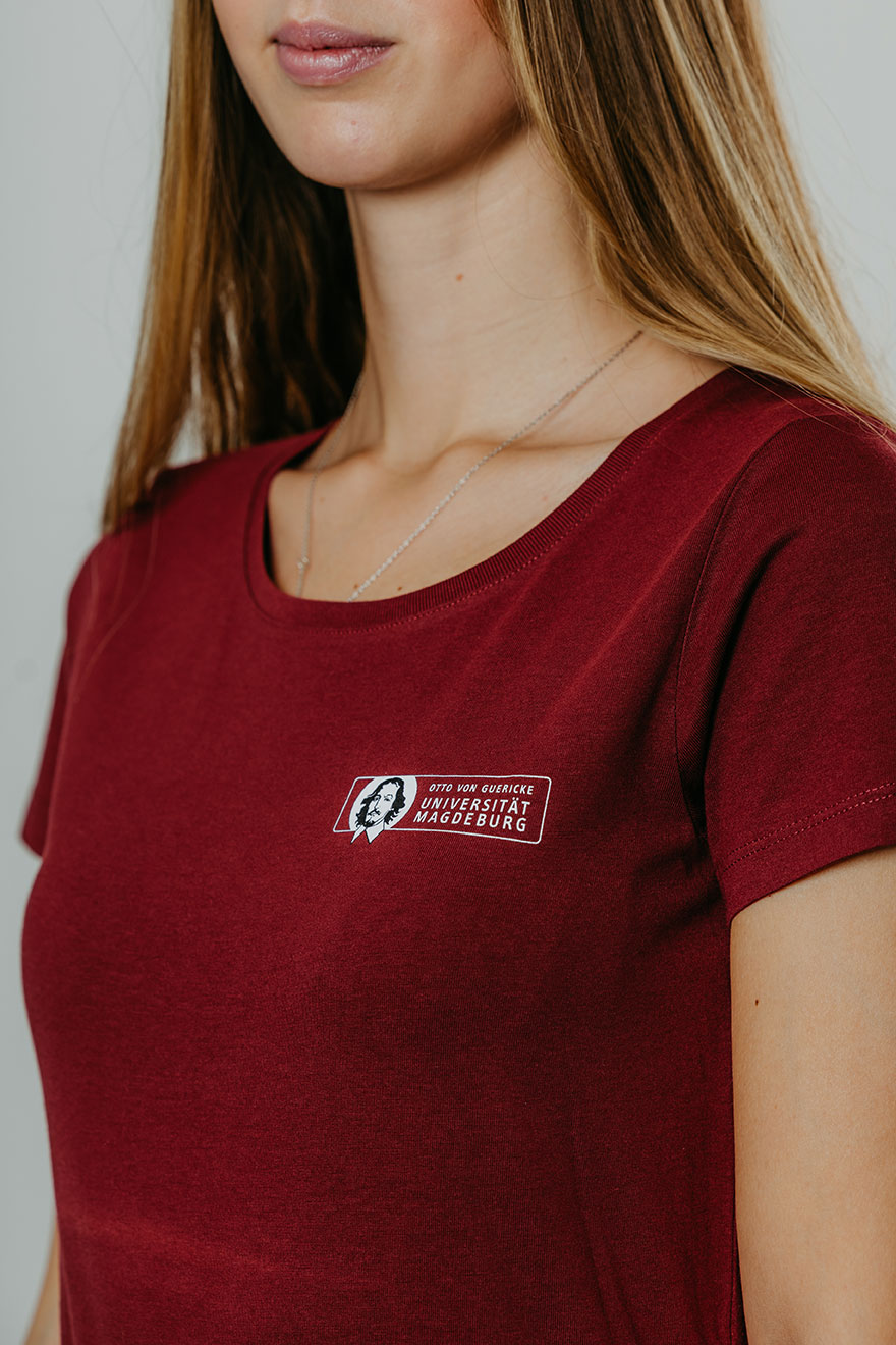 Damen T-Shirt "Logo" burgundy