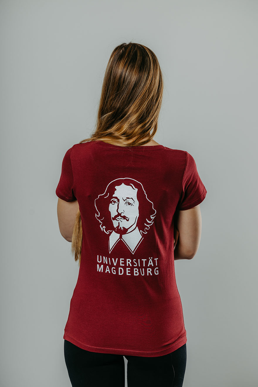 Damen T-Shirt "Logo" burgundy