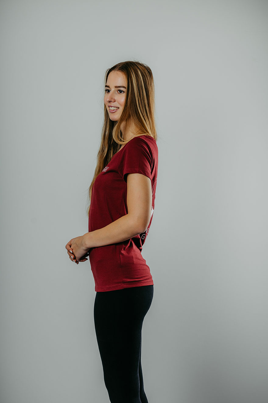 Damen T-Shirt "Logo" burgundy